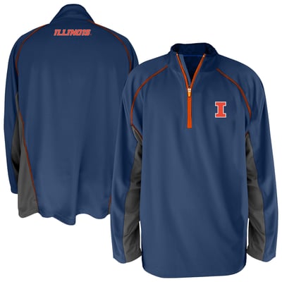 Illinois Fighting Illini Fanatics Big & Tall Quarter-Zip Raglan Jacket - Navy