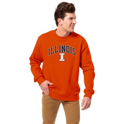 Illinois Fighting Illini League Collegiate Wear Essentials 2.0 Fleece Pullover Sweatshirt - Orange
