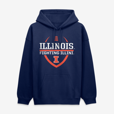  Illinois Fighting Illini Football Fan Hoodie - Navy