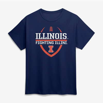  Illinois Fighting Illini Football Fan T-Shirt - Navy