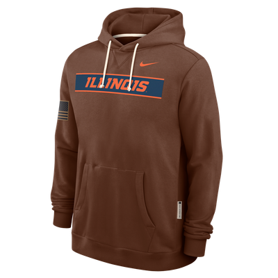 Illinois Fighting Illini Nike 2026 Military Appreciation Dri-FIT Hoodie - Brown