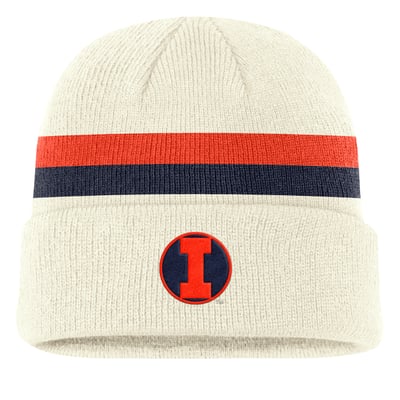 Illinois Fighting Illini Nike Legacy Lettered Cuffed Knit Hat - Cream