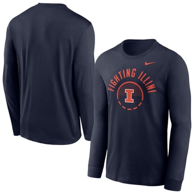 Illinois Fighting Illini Nike Basketball Shoot Around Dri-FIT Legend Long Sleeve T-Shirt - Navy