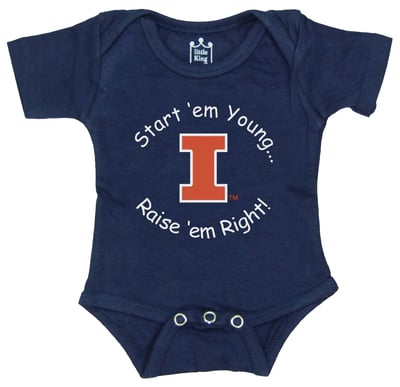 Illinois Fighting Illini Little King Newborn & Infant Start 'Em Young Bodysuit - Navy