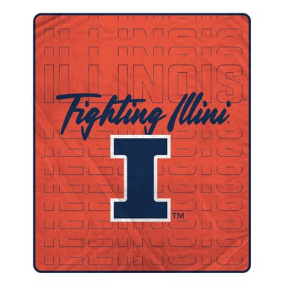 Illinois Fighting Illini Pegasus Echo Script Fade 50" x 60" Ultra Soft Throw Blanket
