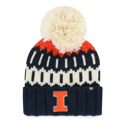 Illinois Fighting Illini '47 Unisex Seasonal Chainstitch Knit Hat with Pom - Navy