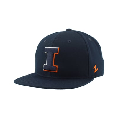  Illinois Fighting Illini Zephyr Unisex Slice 3D Z11 Snapback Hat - Navy