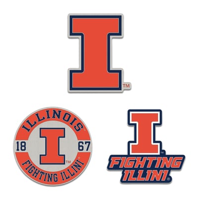 Illinois Fighting Illini WinCraft Three-Piece Collector Pin Set