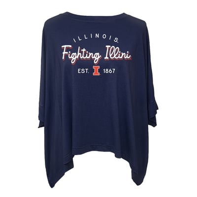 Illinois Fighting Illini Flying Colors Apparel Women's Felicity Flowy T-Shirt - Navy
