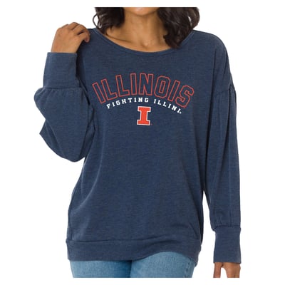 Illinois Fighting Illini Flying Colors Apparel Women's Impressions Brooklyn Crewneck - Navy
