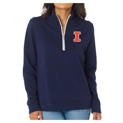Illinois Fighting Illini Flying Colors Apparel Women's Quinn Quarter-Zip Fleece - Navy

