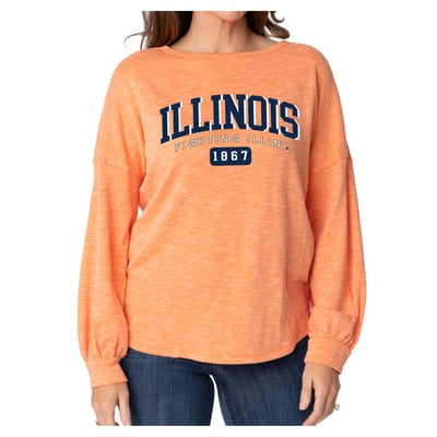 Illinois Fighting Illini Flying Colors Apparel Women's Josie Balloon Sleeve Long Sleeve Tunic T-Shirt - Orange
