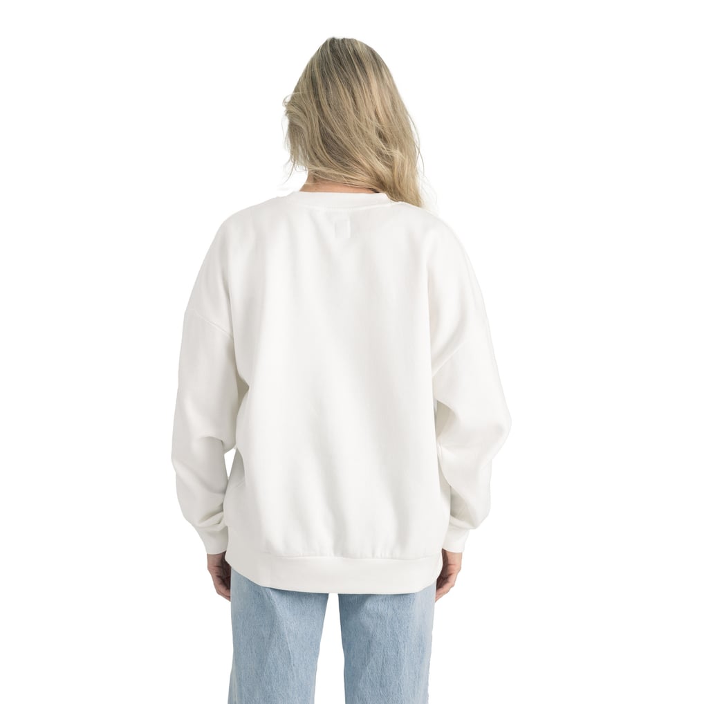 Illinois Fighting Illini Gameday Couture Women's Premium Fleece Drop Shoulder Oversized Pullover Sweatshirt - White