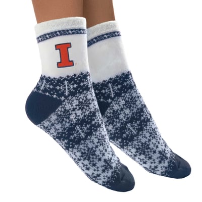 Illinois Fighting Illini ZooZatz Women's Fuzzy Holiday Crew Socks