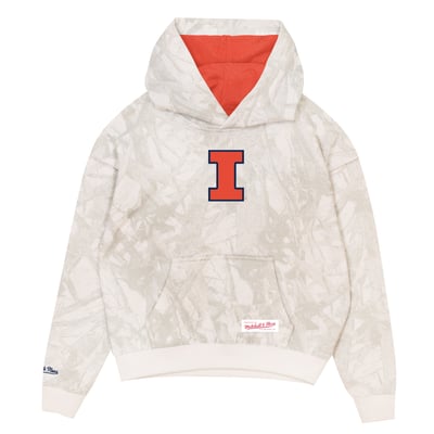  Illinois Fighting Illini Mitchell & Ness Youth Ghosted Fleece Hoodie - White