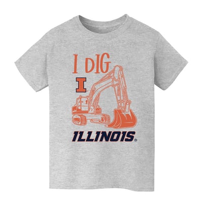 Illinois Fighting Illini Vive La Fete Youth Excavator T-Shirt - Gray