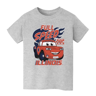  Illinois Fighting Illini Vive La Fete Youth Full Speed T-Shirt - Gray