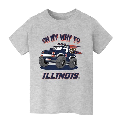 Illinois Fighting Illini Vive La Fete Youth On My Way T-Shirt - Gray