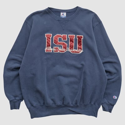 Illinois State Redbirds Champion 90s Pullover Sweatshirt - Navy - L by Fanatics Real Vintage