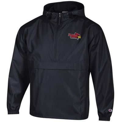 Illinois State Redbirds Champion Packable Half-Zip Hooded Jacket - Black
