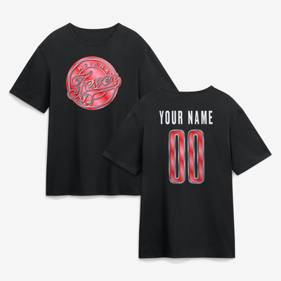 Indiana Fever Big & Tall Forged Mascot Personalized Name & Number T-Shirt - Black