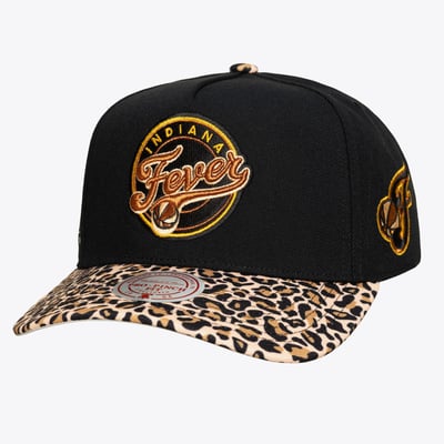  Indiana Fever Mitchell & Ness Unisex Cheetah Pro Adjustable Hat - Black