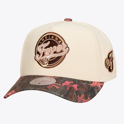  Indiana Fever Mitchell & Ness Unisex Pink Pro Adjustable Hat - Cream