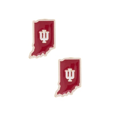 Indiana Hoosiers CANVAS Style Enamel Icon Stud Earrings