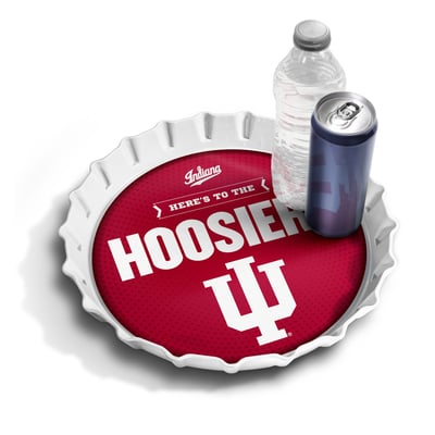 Indiana Hoosiers Fanpoint 13" Bottle Cap Serving Tray