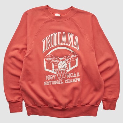 Indiana Hoosiers 1987 Pullover Sweatshirt - Red - S by Fanatics Real Vintage