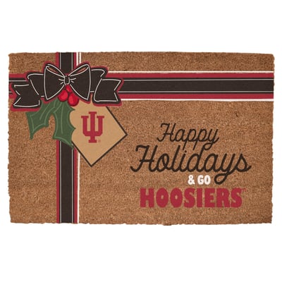 Indiana Hoosiers 20" x 30" Holiday Gift Wrap Coir Door Mat
