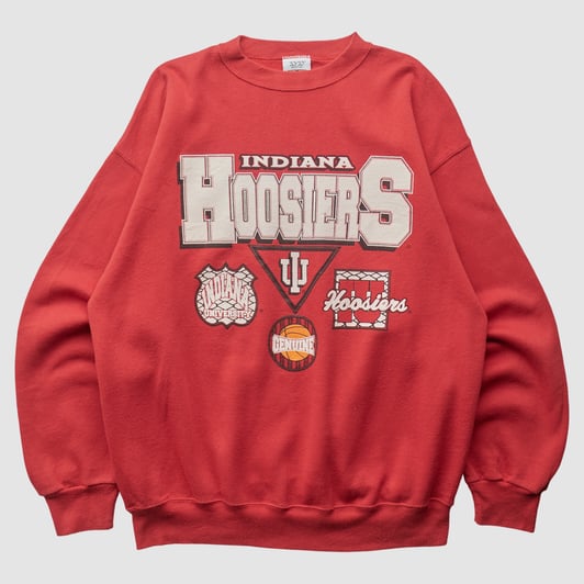 Indiana Hoosiers 20/20 90s Pullover Sweatshirt - Red - L by Fanatics Real Vintage