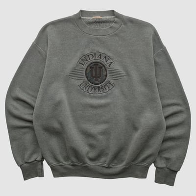 Indiana Hoosiers 90s Pullover Sweatshirt - Charcoal - M by Fanatics Real Vintage