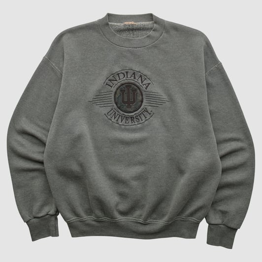 Indiana Hoosiers 90s Pullover Sweatshirt - Charcoal - M by Fanatics Real Vintage