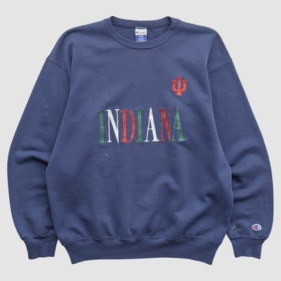 Indiana Hoosiers Champion 90s Pullover Sweatshirt - Navy - M by Fanatics Real Vintage