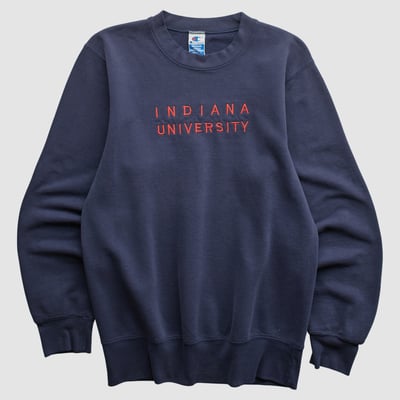 Indiana Hoosiers Champion 90s Pullover Sweatshirt - Navy - S by Fanatics Real Vintage