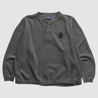 Indiana Hoosiers CRABLE SPORTSWEAR 90s Long Sleeve Top - Charcoal - XL by Fanatics Real Vintage