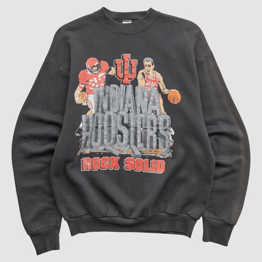 Indiana Hoosiers Fruit of the Loom 90s Pullover Sweatshirt - Black - M by Fanatics Real Vintage