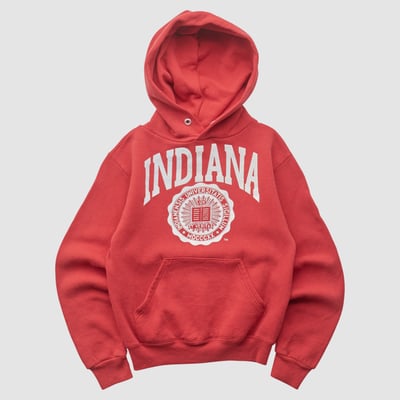 Indiana Hoosiers Jerzees 90s Hooded Pullover Sweatshirt - Red - Yth XS by Fanatics Real Vintage