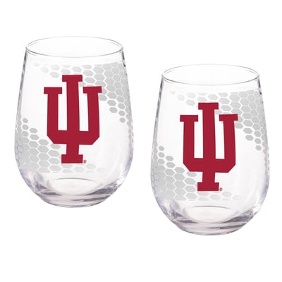 Indiana Hoosiers Two-Piece 17oz. Color Fade Stemless Wine Glass Set