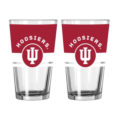 Indiana Hoosiers Logo Brands Two-Piece 16oz. Horizon Pint Glass Set