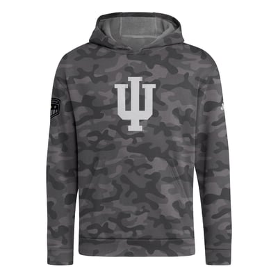  Indiana Hoosiers adidas Honor & Support Fleece Pullover Hoodie - Charcoal