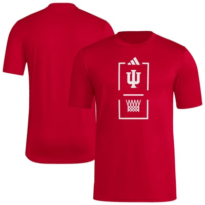  Indiana Hoosiers adidas On-Court Pregame T-Shirt - Crimson