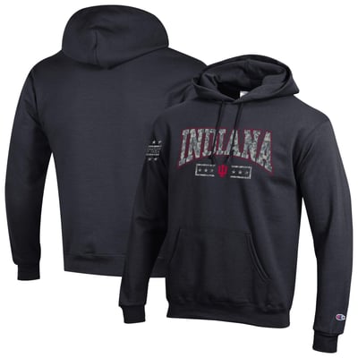 Indiana Hoosiers Champion Operation Hat Trick Camo Script Powerblend Fleece Hoodie - Black