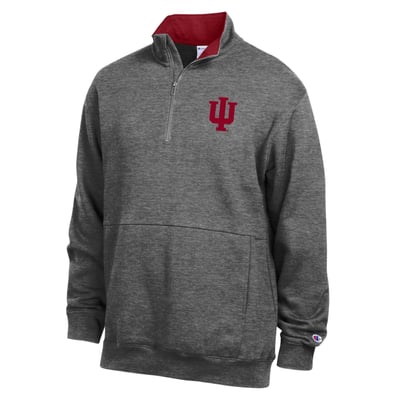  Indiana Hoosiers Champion Fleece Quarter-Zip Pullover - Charcoal