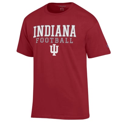 Indiana Hoosiers Champion Football Stack T-Shirt - Crimson