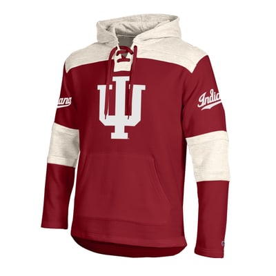  Indiana Hoosiers Champion Lacer Fleece Hoodie - Crimson