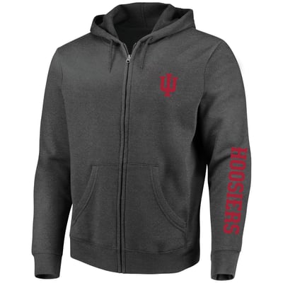 Indiana Hoosiers Champion Big & Tall Full-Zip Hoodie - Heather Charcoal