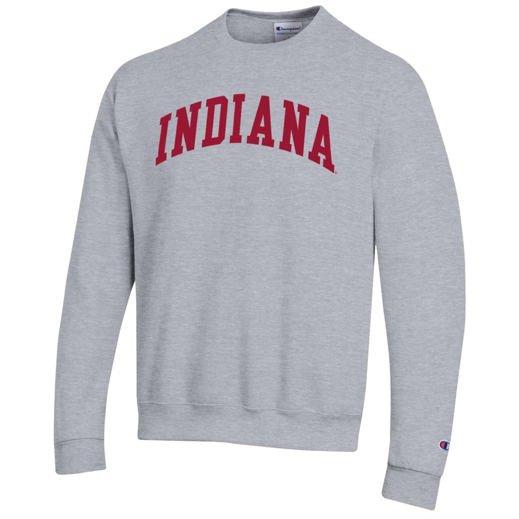  Indiana Hoosiers Champion Basic Arch Fleece Pullover Sweatshirt - Heather Gray