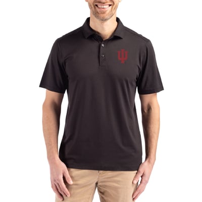 Indiana Hoosiers Cutter & Buck Coastline Epic Comfort Eco Recycled Polo - Black